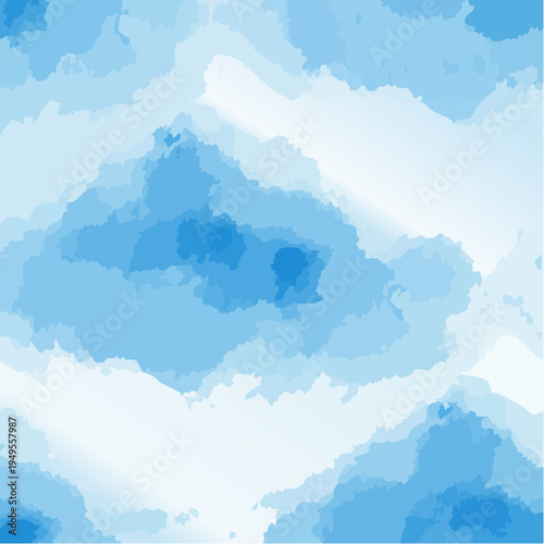 Dirty blue pattern. Gruge texture seamless background. Watercolor endless repeat backdrop. Vector tye die pattern.