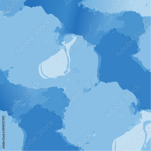 Dirty blue pattern. Gruge texture seamless background. Watercolor endless repeat backdrop. Vector tye die pattern.