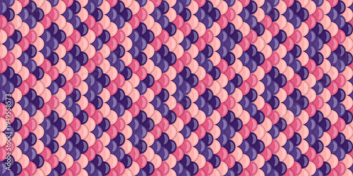 Abstract seamless pattern of overlapping pink and purple scales.  Perfect for textile design, fashion, wallpaper, or any project needing a vibrant, textured background.