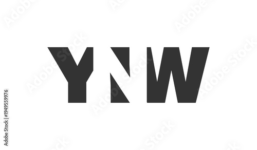 YNW logo design. Initial letter Y N W bold font style for tech startups, consulting, corporate branding. Creative company name, headlines typography identity, trendy logotype.