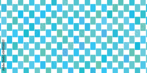 A pixelated mosaic pattern with blue green and white squares