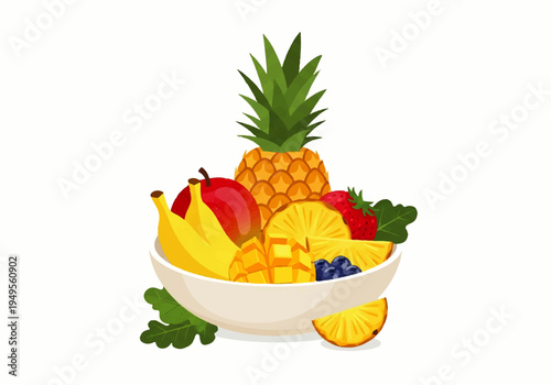 Fresh Fruit in a Bowl.