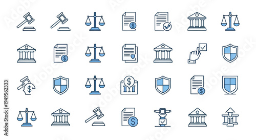 Legal icons justice law and finances