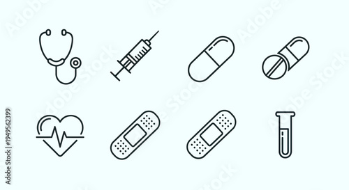 Medical icons healthcare and treatment