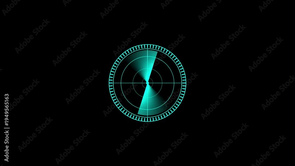 Radar circle scanning animation with rotating detection signal. Modern ...