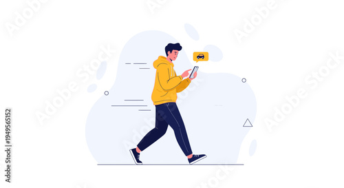 Man Using Smartphone to Order Taxi, Modern Urban Lifestyle