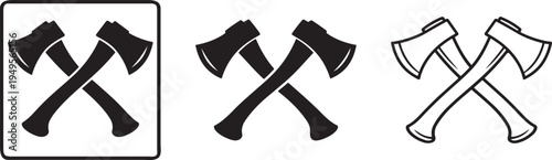 Bold axe icon silhouette modern vector template design.