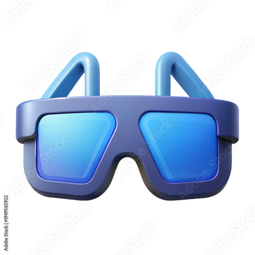 Stylish futuristic goggles with blue-tinted lenses and adjustable straps