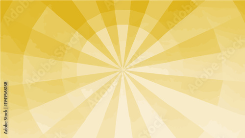 Yellow sunburst rays pattern on beige background vector illustration