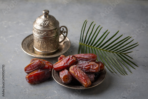 Dried date fruit in the pla...