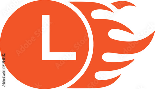 Dynamic logo featuring stylized letters and abstract flame-like design elements Vector