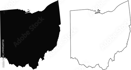 Comparison of ohio's shape between different visual representations Vector