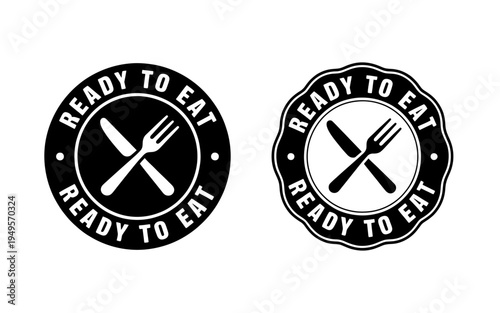 Ready to eat food labels with fork and knife icons