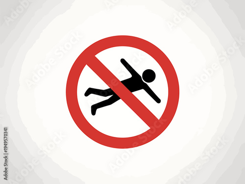 No running or jogging allowed sign with stick figure  warning symbol