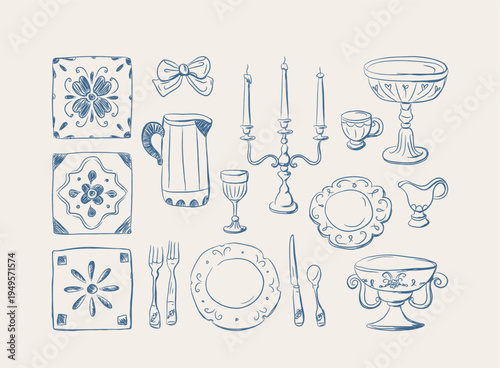 Tableware Collection Vintage Sketch