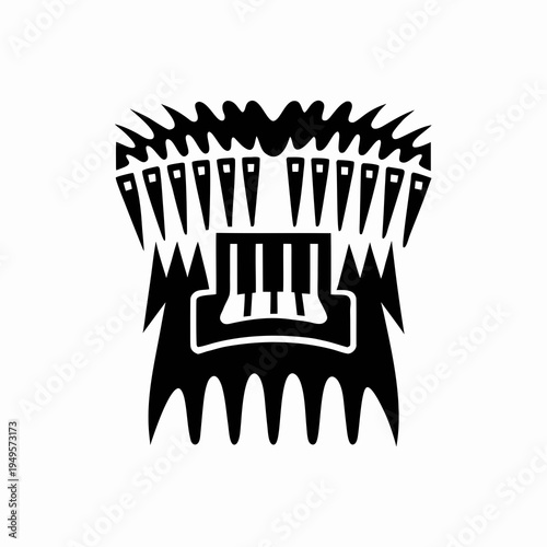 organ keyboard instrument icon silhouette illustration for music church classical sound design