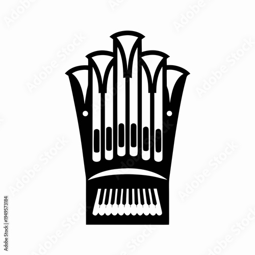 organ keyboard instrument icon silhouette illustration for music church classical sound design