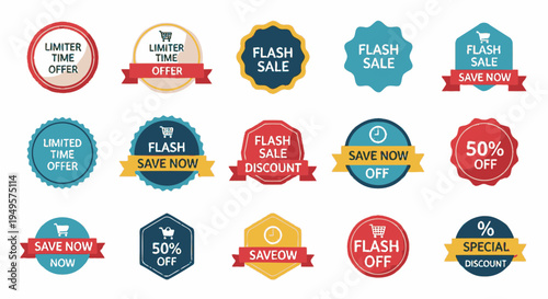 Collection of sale discount labels 1.