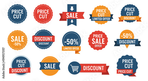 Collection of sale discount price tags 1.