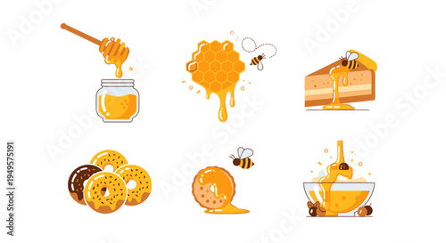 Honey and oranges sweet food items.