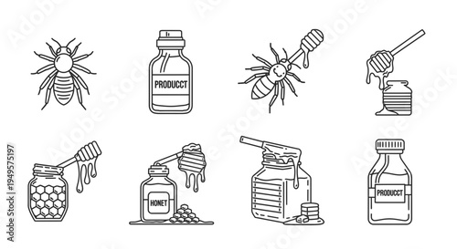 Honey bee honeycomb dipper jar.