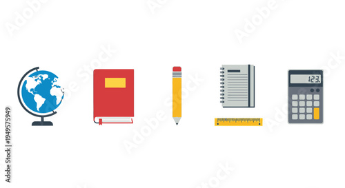 School supplies on white background 23.