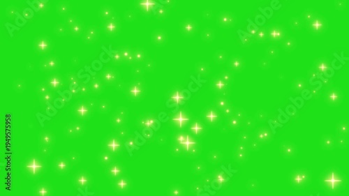 glowing magical fairy dust and sparkling particles on green screen. twinkling glitter animation falling smoothly. celebration overlay background for bright shimmer fantasy and magic themed videos.