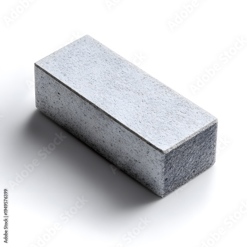 Stack of isolated concrete and red bricks on white background with cube shapes and gift-like appearance