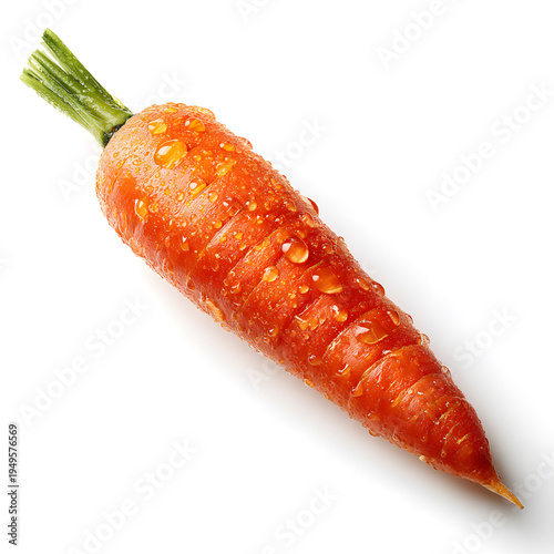 Fresh orange carrot isolated on white background healthy raw vegetable