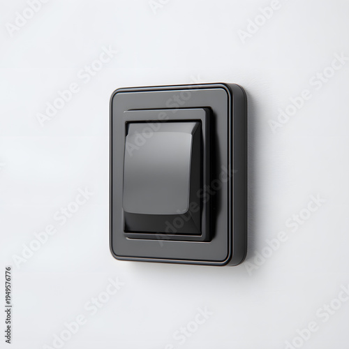 Light switch on white wall in home interior design