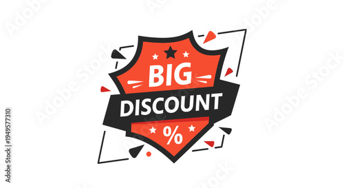 Big discount percent sign emblem.