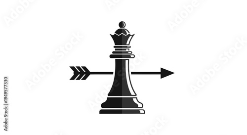 Chess Piece King with Arrow.