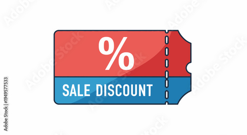 Sale Discount Percent Off Coupon Ticket.
