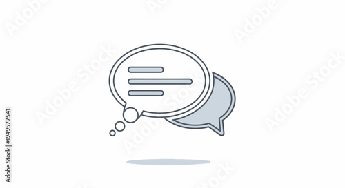 Simple chat box icon with lines.