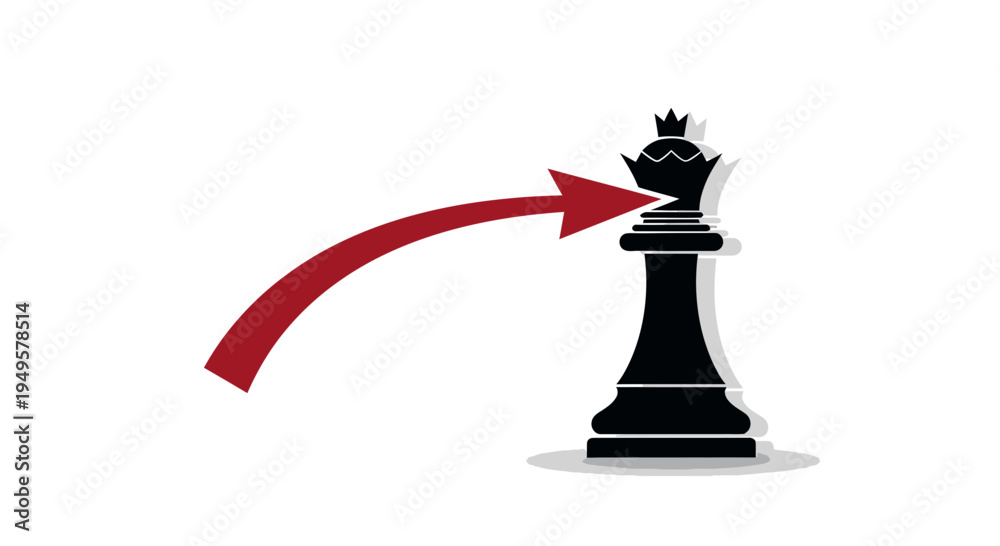Fototapeta premium Black chess king piece standing alone 2.
