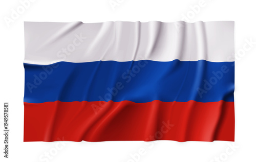 Schilderij op canvas Realistic Russia country flag isolated on a transparent background