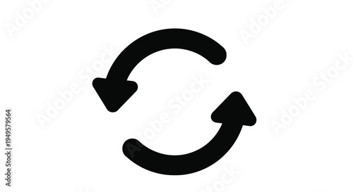 Simple black circular arrow icon representing a refresh or cycle