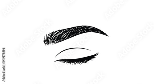 Close up of a stylized eye with detailed eyebrow and lashes