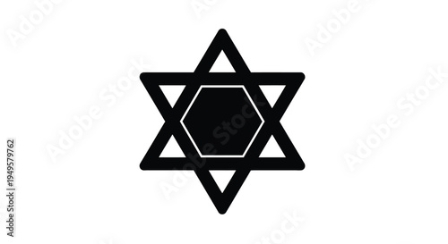 Black star of david against a white background simple geometric design