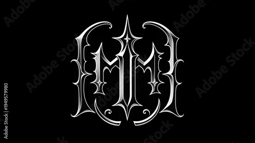 Vector art of gothic letter m logo