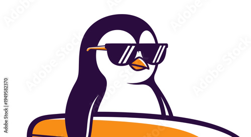 Cartoon penguin in sunglasses vector