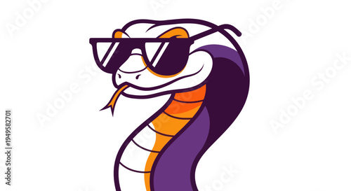 Cartoon snake wearing sunglasses