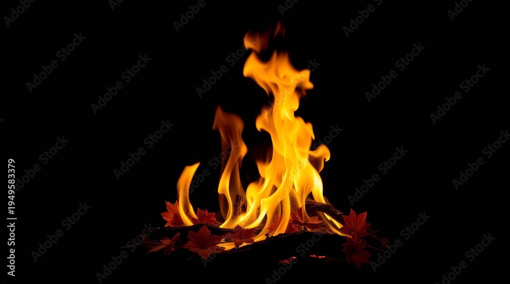 Fototapeta premium fire on a black background