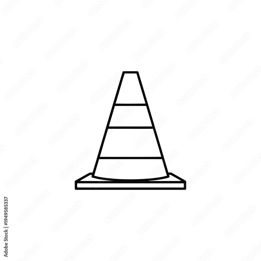 Fototapeta premium A detailed illustration of a traffic cone on a road surface