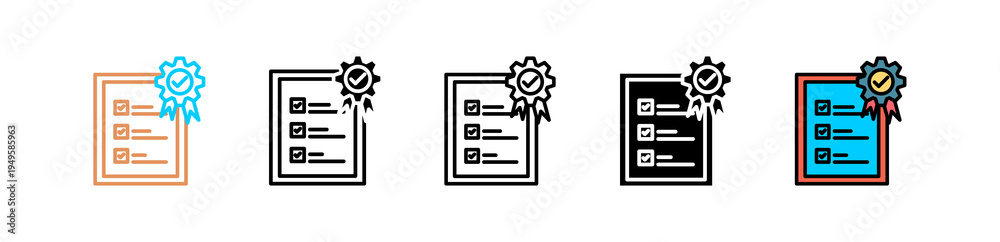 Fototapeta premium Quality Standard multyple icon