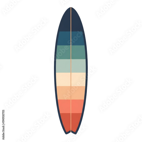 Colorful Surfboard Vector Isolated Summer Surfing Equipment Illustration