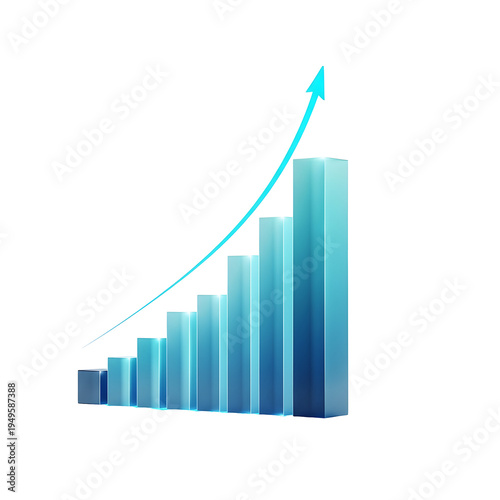 Modern 3D bar chart illustrating continuous business growth and progress with an upward arrow on transparent background. on transparent background Free Download Modern 3D bar chart illustrating continuous business growth and progress with an upward arrow on transparent background. on transparent background - GFXLoad