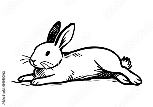 Bunny Hand Drawn Illustration Vector by AZ for Books, Arts, Design and Decoration Graphic Asset