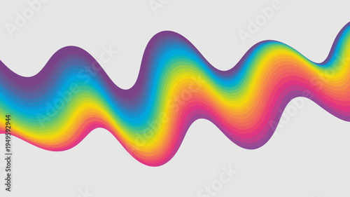 A vibrant colorful wave like form sweeps across a light gray background blending shades of purple blue yellow orange and pink high quality professional detailed modern
