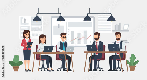 Team of Business Professionals Working Together.